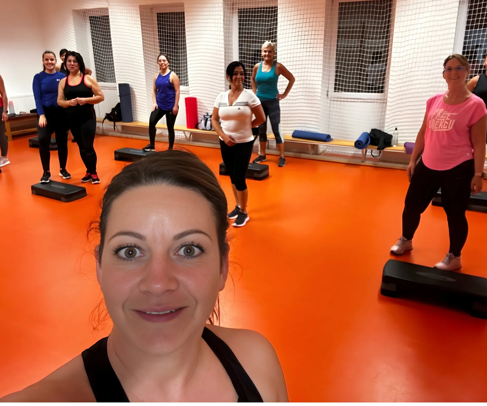 Aerobik csoport edzés közben